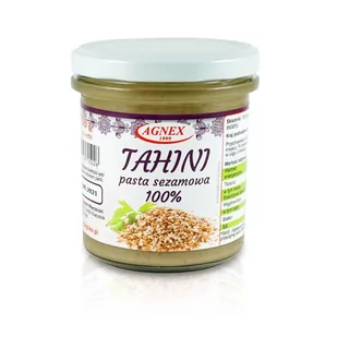 Agnex krzysztof wierzbicki Agnex Tahini pasta sezamowa 300g - Słodkie kremy i masła - miniaturka - grafika 1