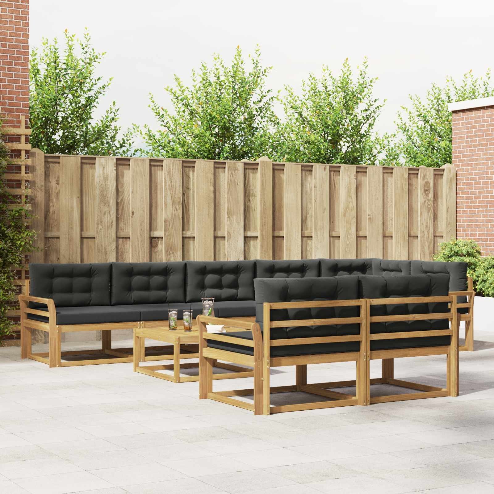 vidaXL Zestaw sof na zewnątrz 9 pcs Biały i antracyt 79 x 79 x 37 cm