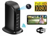 Kamery IP - Szpiegowska Kamera FULL HD WiFi (zasięg cały świat!) Ukryta w Biurkowej Ładowarce USB/HUB + Zapis... - miniaturka - grafika 1