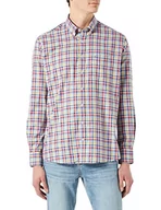 Koszule męskie - bugatti Koszula męska 9350-38411 z kołnierzykiem na guziki, czerwona, standardowa, czerwony, M - miniaturka - grafika 1