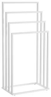 Biały metalowy wieszak stojak na ręczniki do łazienki - Kordo - Wieszaki łazienkowe Biały metalowy wieszak stojak na ręczniki do łazienki - Kordo - Wieszaki łazienkowe - miniaturka - grafika 1