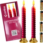 Świece - ŚWIECE LED 2 SZT ZESTAW NA BATERIE R6 ŚWIECZEK 21CM DEKORACYJNE CZERWONE - miniaturka - grafika 1