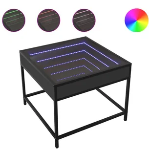 vidaXL Stolik kawowy z Infinity LED czarny 50x50x41 cm - Ławy i stoliki kawowe vidaXL Stolik kawowy z Infinity LED czarny 50x50x41 cm - Ławy i stoliki kawowe - miniaturka - grafika 1