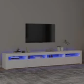 Szafki RTV - Lumarko Szafka pod TV z oświetleniem LED, biała, 240x35x40 cm - miniaturka - grafika 1