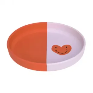 Lassig Talerzyk silikonowy dla dzieci Happy Rascals Heart lavender - Miseczki i talerzyki dla dzieci - miniaturka - grafika 1