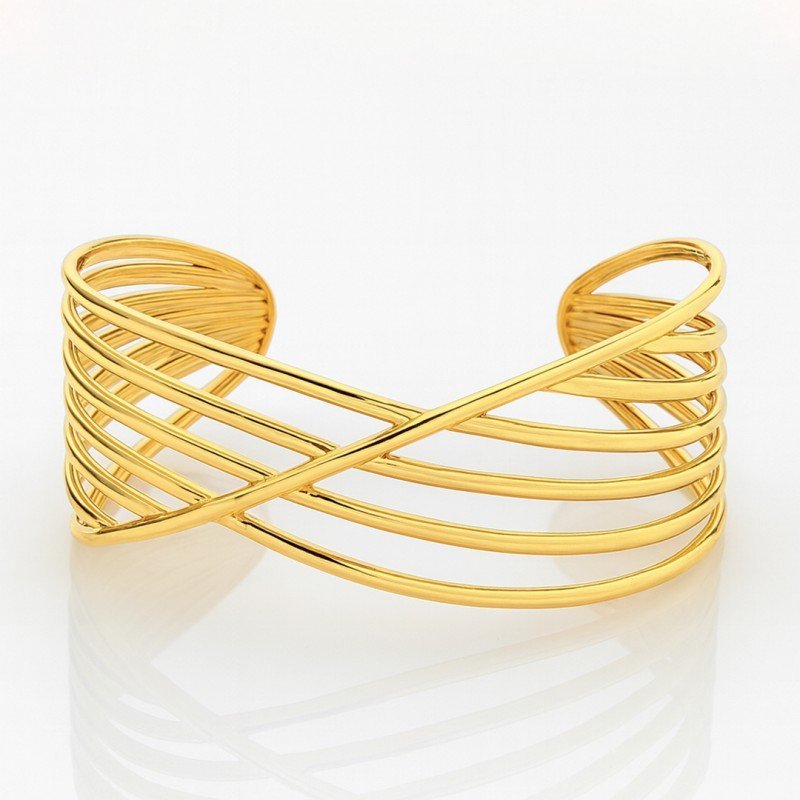 Bransoletka na rękę stal chirurgiczna pozłacana złotem BST1578