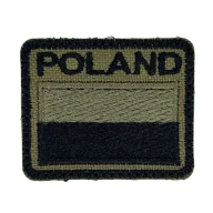 Odzież taktyczna i umundurowanie - Patch Flaga Polski z napisem Poland Gaszona 52mm x 42mm - miniaturka - grafika 1