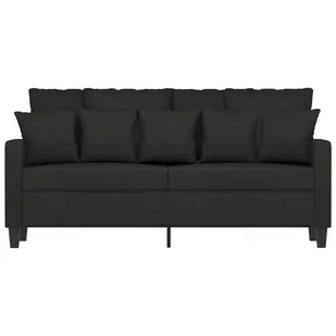 Sofa 2-osobowa, czarna, 140 cm, tapicerowana tkaniną - Sofy i kanapy - miniaturka - grafika 3