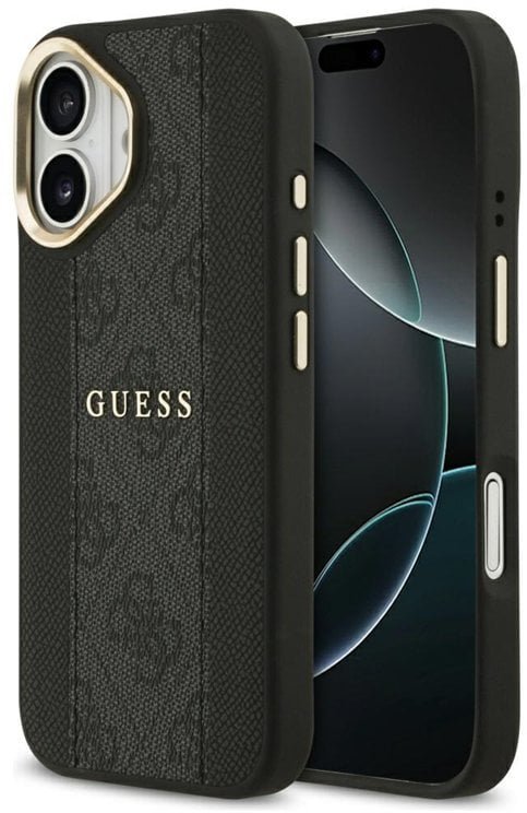 Etui Guess 4G Stripe MagSafe do iPhone 17 czarny