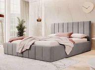 Łóżka - Łóżko tapicerowane z pojemnikiem SFG0116 | 160x200 | Welur | Szary #54 | Outlet - miniaturka - grafika 1