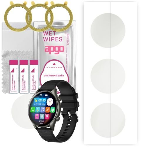 3x folia ochronna hydrożelowa MATOWA do myPhone Watch EL - apgo Smartwatch Hydrogel MATTE Protection Ochrona na ekran smartwatcha