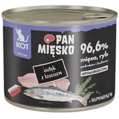 Mokra karma dla kotów - Pan Mięsko indyk z łososiem mokra karma dla kociąt waga 12x200 g - miniaturka - grafika 1