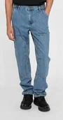 Spodnie męskie - Urban Classics Spodnie Jeansowe Niebieskie Proste na Zamek Męskie 34 Jgt - miniaturka - grafika 1