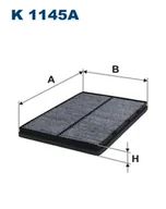 Filtry kabinowe - Filtron Filtr, wentylacja przestrzeni pasażerskiej K 1145A K 1145A - miniaturka - grafika 1