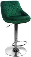 Taborety i hokery - Zielony welurowy hoker tapicerowany z oparciem C9-P25 - miniaturka - grafika 1