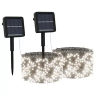 Oświetlenie świąteczne - vidaXL vidaXL Solarne lampki dekoracyjne, 2 szt., 2x200 LED, zimne białe - miniaturka - grafika 1