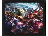 Zabawki kreatywne - Plakat Pyramid International Marvel Avengers w 3D (Avengers Assemble Heroes Assault Design) Soczewkowy plakat 3D w ramce pudełkowej 25 cm x 25 cm, p.. - miniaturka - grafika 1