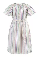 Sukienki - Scabbo Dziewczęca (Kids) długa sukienka z krótkim rękawem 82933781, biała, wielokolorowe paski, 146, Białe, wielokolorowe paski, 146 cm - miniaturka - grafika 1