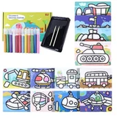 Przybory szkolne - Zestaw DIY malowanie piaskiem - miniaturka - grafika 1
