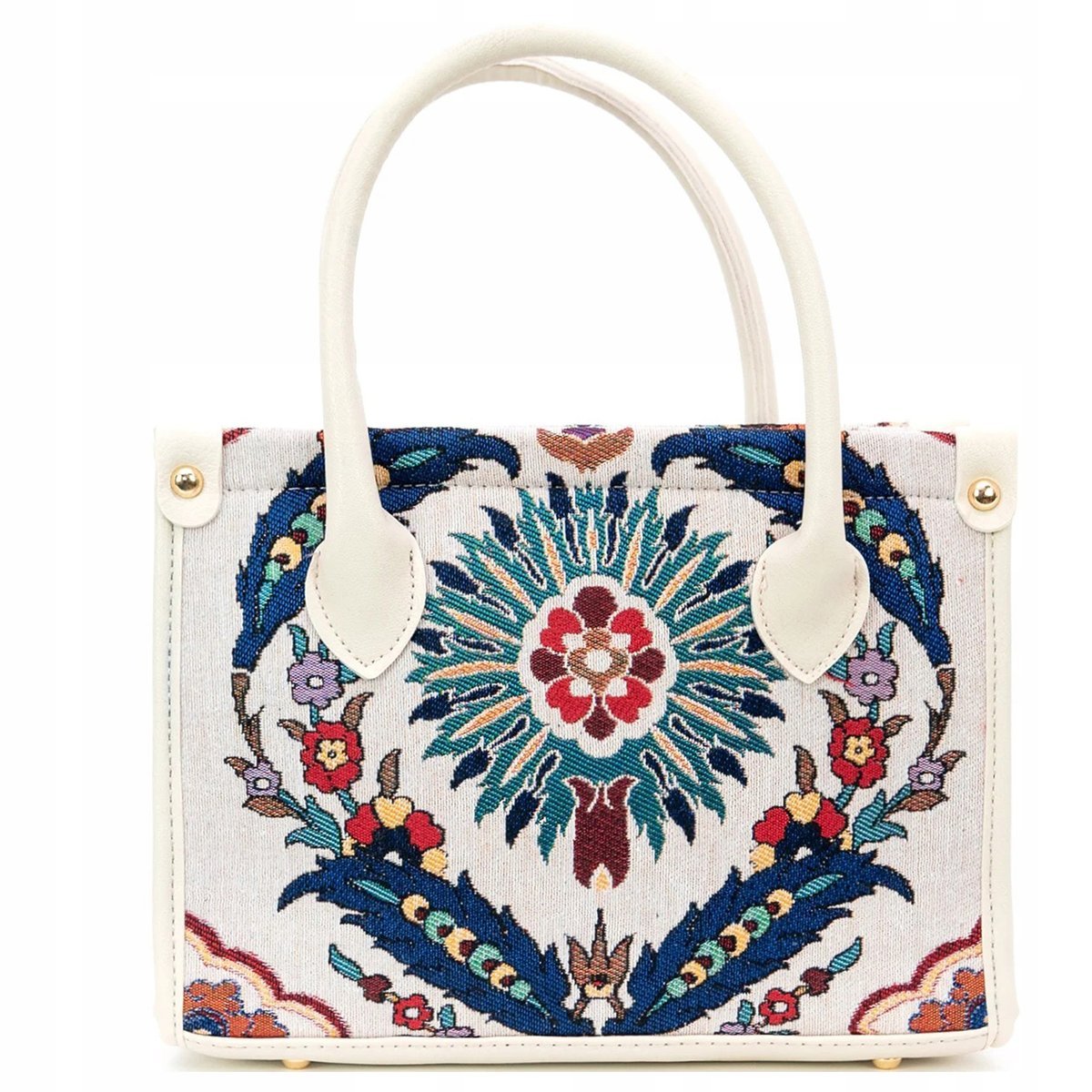 Torebka Torba Na Ramię Crossbody Shopperka Ekoskóra Gobelin Orientalny Wzór