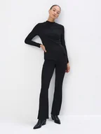 Spodnie damskie - Mohito - Spodnie flare - czarny - miniaturka - grafika 1