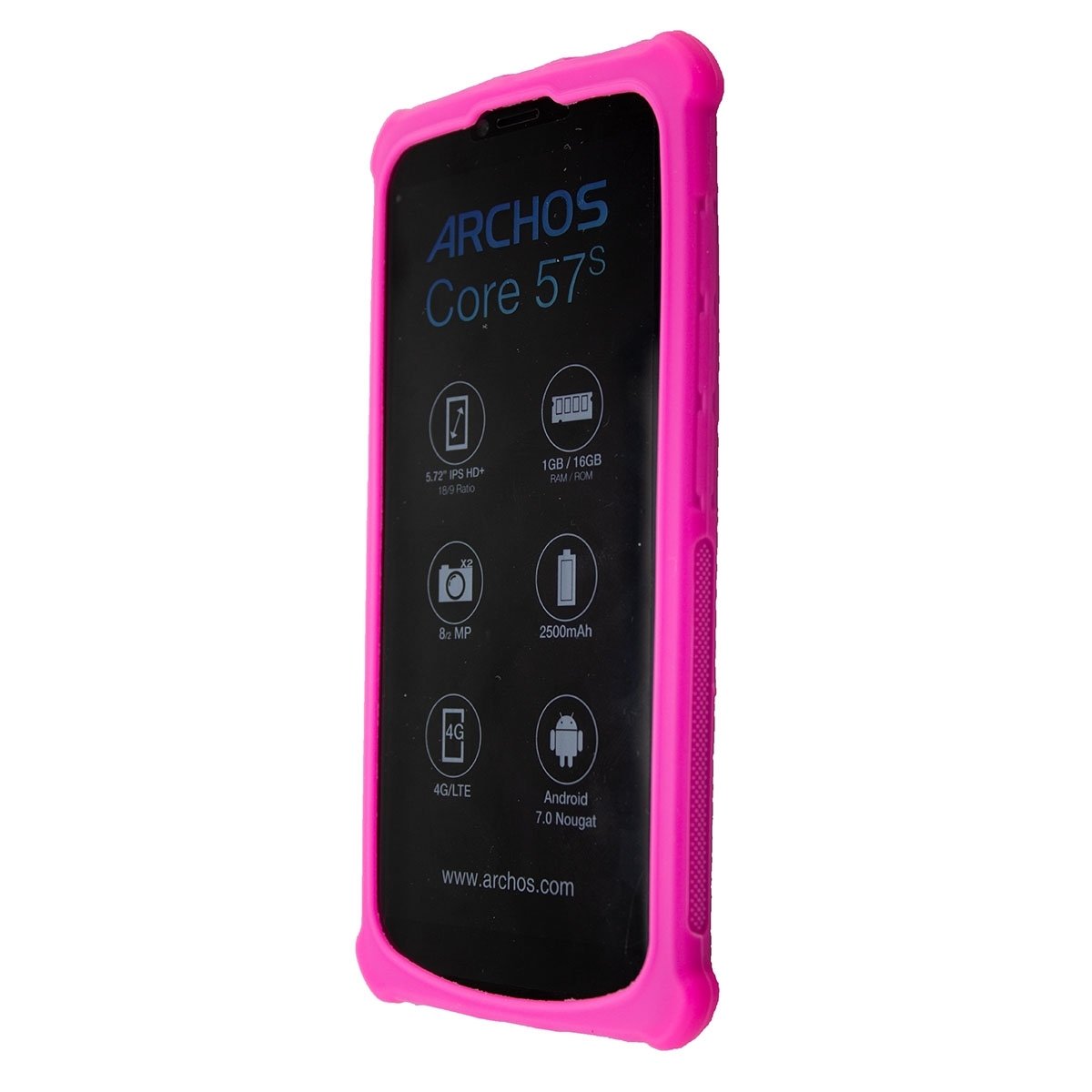 caseroxx ochronne etui TPU kompatybilne z Archos Core 57s, gumowe etui na telefon komórkowy różowe