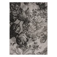 Dywany - DYWAN SZNURKOWY SIZAL FLOORLUX 20491 KWIATY srebrny / czarny beżowy 120x170 cm - miniaturka - grafika 1