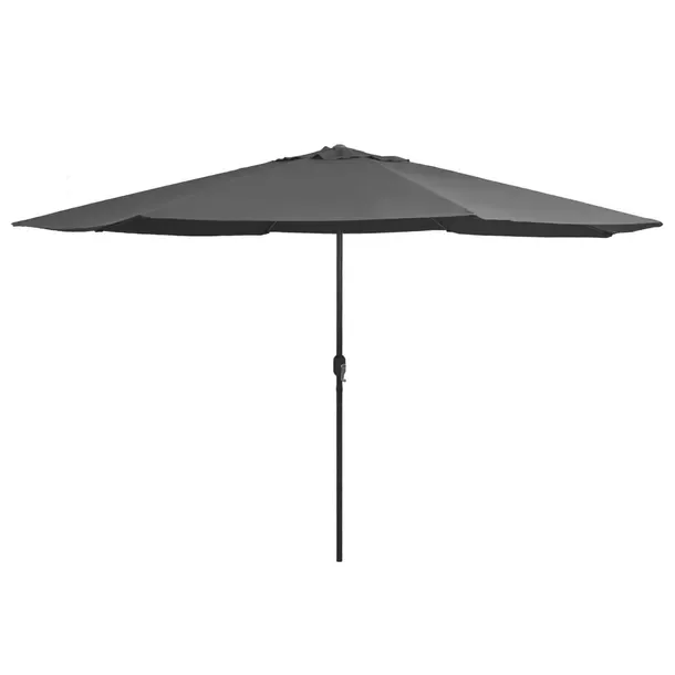 Parasol ogrodowy UV z korbką, antracytowy, 390x247 cm, metal/poliester