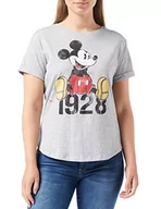 Koszulki i topy damskie - Disney Damska koszulka Mickey Year, sportowy szary, 36 - miniaturka - grafika 1