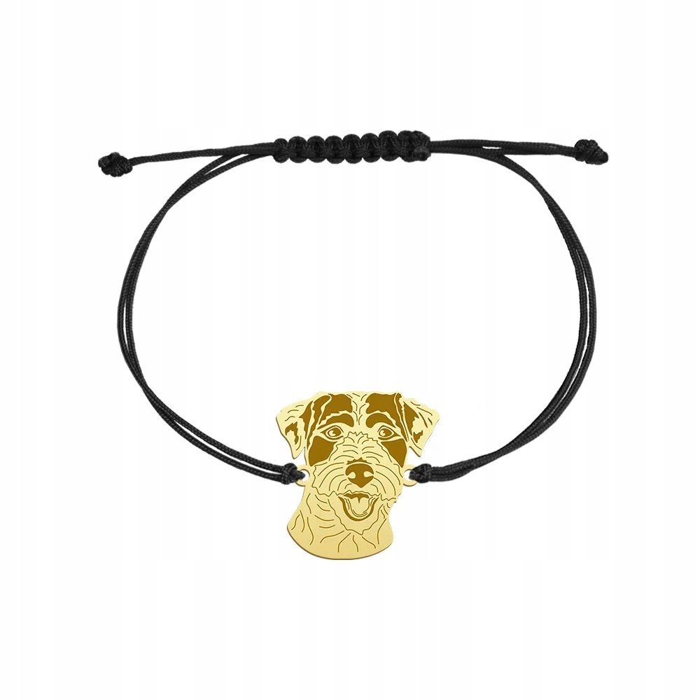 Bransoletka Złota z psem Parson Russell Terrier 925 Sznurek Kobieta GRAWER