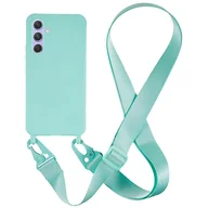 Etui i futerały do telefonów - Etui na telefon Samsung Galaxy A55 5G Pokrowiec z TPU zapobiegający upadkowi z szeroką smyczą - miętowy zielony Zielone światło Style G Samsung Gal... - miniaturka - grafika 1