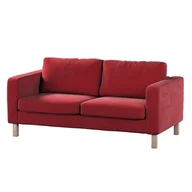Pokrowce na meble - Dekoria Pokrowiec na sofę Karlstad 2-osobową nierozkładaną krótki intensywna czerwień Sofa Karlstad 2-osobowa Velvet 617-704-15 - miniaturka - grafika 1