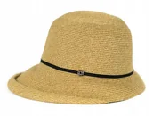 Czapki damskie - Kapelusz Damski Słomkowy Plażowy Elegancki Regulowany Na Lato Ścięte Rondo - miniaturka - grafika 1