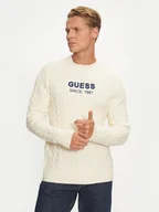 Swetry męskie - Guess Sweter M4BR11 Z3HA2 Beżowy Regular Fit - miniaturka - grafika 1