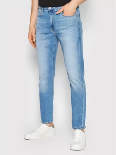 Spodnie męskie - Calvin Klein Jeansy J30J320466 Niebieski Slim Fit - grafika 1