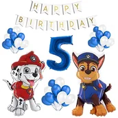 Balony i akcesoria - ZESTAW BALONY NA 5 URODZINY CHASE MARSHALL - miniaturka - grafika 1