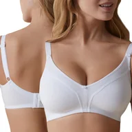Biustonosze - Biustonosz Bez Fiszbin Miękki Ramiączka z Pianką Super Wygodny Biały 80C - miniaturka - grafika 1
