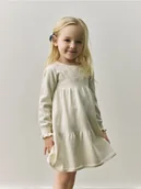 Sukienki i spódniczki dla dziewczynek - Reserved - Dzianinowa sukienka z haftem - kremowy - miniaturka - grafika 1