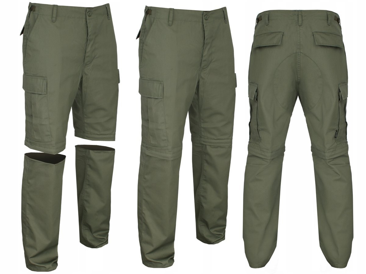 Spodnie bojówki trekkingowe taktyczne 2w1 Mil-Tec BDU Zip-Off Olive M