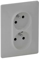 Gniazdka elektryczne - Legrand Valena Life Gniazdo 2 X 2P+Z bez przesłony aluminium - 753387 - miniaturka - grafika 1