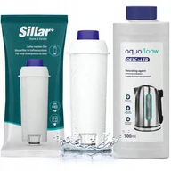 Akcesoria i części do ekspresów do kawy - Filtr wody Sillar do ekspresu Delonghi + Odkamieniacz w płynie Aquaflow 500ml - miniaturka - grafika 1