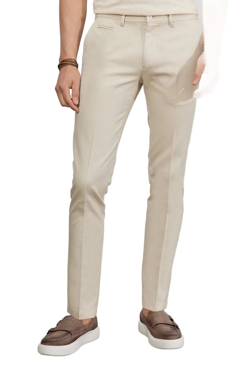 AC&CO / ALTINYILDIZ CLASSICS SPODNIE MĘSKIE CASUAL BEŻOWE PROSTE 48 5DA