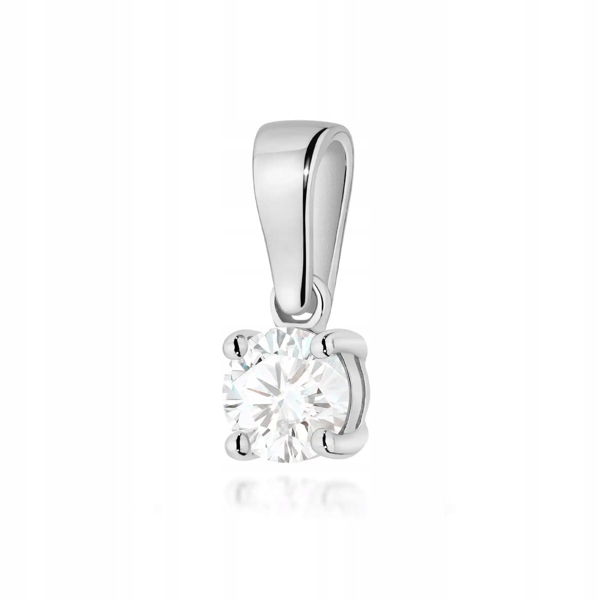Złoty wisiorek dla kobiety 585 z diamentem 0,40ct białe złoto elegancka 14k