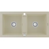 Zlewozmywaki - Mexen Mario zlewozmywak granitowy 2-komorowy 820 x 436 mm, beżowy - 6504822000-69 - miniaturka - grafika 1