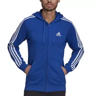 Bluzy sportowe męskie - Bluza adidas Essentials French Terry 3-Stripes Full-Zip Hoodie HE4427 - granatowa - Adidas - miniaturka - grafika 1