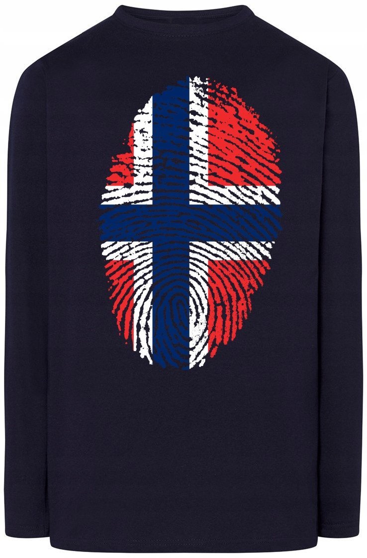 Norwegia Flaga Odcisk Bluza Longsleeve Rozm.XXL