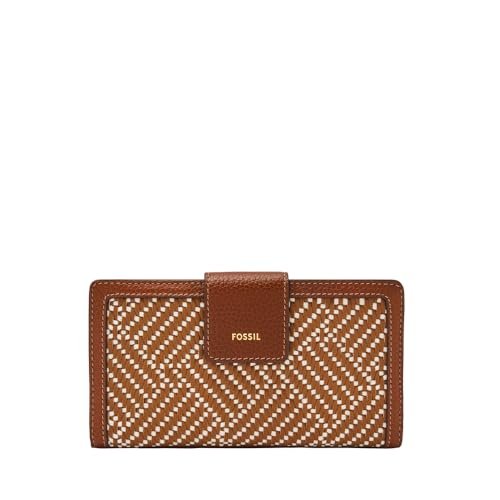 Fossil Logan damska brązowa skórzana kopertówka, SL10100994