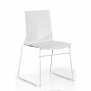 Krzesła - Plastikowe krzesło kuchenne CLANCY, biały - miniaturka - grafika 1
