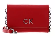 Portfele - Calvin Klein Damskie portfele Re-Lock Trifold Sm W/Strap, Czerwony aurora, One Size - miniaturka - grafika 1