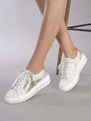 Sneakersy damskie - Remonte Sneakersy damskie skórzane White Combi białe-38 - miniaturka - grafika 1